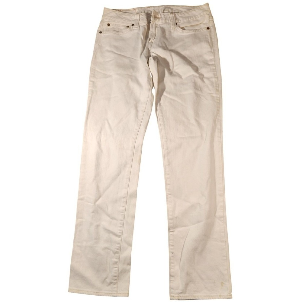 Lucky Brand Jeans Womens 8/29 White Lady Straight Low‎ Rise Stretch Denim Pants